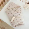 Filtar bomull född swaddle wrap vinter förtjockas quilt tecknad baby sovsäck sovsäck spädbarn svindlande pojkar flickor sängkläder filt