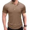 Summer Men Sports American Polo Gömlek, Erkekler Düz Renkli Kavacı Kısa Kollu T-Shirt