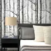 Fonds d'écran C5AC Black Blanc Birch Trepper Wallpaper moderne Design Roule Rustique Perce Rustique Bois Chambre salon