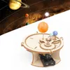 3Dパズルソーラーシステム天文学サンアースムーンプラネットモデルDIY木製パズルメカニカルキットSTEM子供向け教育玩具Y240415