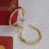 2024 Earring Designer for Women Studs Luxury Gold Heart Shaped Pearl Crystal Gold Double Letter Jewelry Classic-