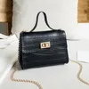 Shoulder Bags 2024 PU Fashion Women Crocodile Pattern Small Square Bag Messenger Chain Lock Handbag Wholesale