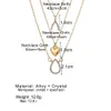 Gepersonaliseerde en creatieve diamantdruppelhanger, eenvoudige liefdesketting, gelaagde stijl, multi -gelaagde ketting