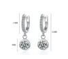 Boucles d'oreilles en peluche 1ct Moisanite Drop Boucle d'oreille pour les femmes Sparkling Diamond S925 Bijoux de mariage plaqué d'or blanc en argent sterling en argent sterling