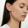 Stud Earrings Delicate 10mm Colorful Enamel Paved White Cubic Zirconia Gold Plated Color Cute Earring For Women Fashion Jewelry