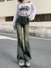 Jeans féminins chic patchwork flare dame printemps automne streetwear skinny both coupe