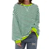 Chemises actives Stripe Sweater Femmes 2024 T-shirt à manches longues Vêtements pour femmes Simple Striped Fottings Tops automne