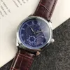 Fashion Mens Watches Luxury Men kijken topmerk 40 mm kleine wijzerplaat werken lederen band roestvrijstalen band polshorloges voor man cadeau235S