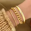 Schmuck einfache Metall modische mehrschichtige Schlangenknochen gebratener Teig Drehungen Kettenanzug Armband