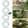 Decorative Flowers 4pcs For Floral Home Wedding Form Year Front Door Metal Wire DIY Craft Hanging Decor Wreath Frame Christmas Wall Round