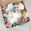 Flores decorativas Fake Silk Set Artificial for Wedding Party Decor Decor Bridal Bouquet Decorações de casa Champagne