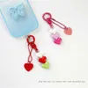 Keychains Lanyards Sweet Stacked Love Heart Keychain for Girls 이어폰 케이스 펜던트 배낭 액세서리 DIY 우정 키 링 선물