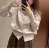 Cardigan a maglia da donna a maglia da donna per le cime della moda coreana con maniche lunghe a petto singolo abiti invernali