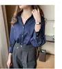 Chemises aux femmes Shirts à rayures Spring Summer Fashion Lotheve Loose Casual Cloue Elegant Tops 2024 Clothes Blusa