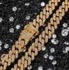 12MM Miami Cuban Link Chain Necklace Bracelets Set For Mens Hip Hop Bling iced out diamond Gold Silver Chains9441276