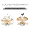 Bord mattor 1 st espresso lins spegel flödeshastighet observation trä bastillverkare hem barista manipulerande reflekterande kaffekvarn latte