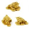 Decorative Figurines Feng Shui Gold Wealty Frog Toad Figurine Resin Craft To Attract Gool Luck Money Success Home Office Desk Decoration