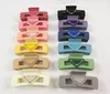 Luxury Géométrique P Lettre de glaçage Camps Femmes Square Triangle Clips Clips de cheveux GRANDS CRABLE CRABLE COLLE SOLID