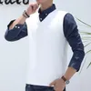 Gilet pour hommes Pull d'hommes Viete coréenne V Col Neck Business Casual Fitted Version Pullover Sans manches en tricot de mode masculine en tricot