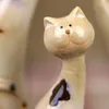 Dekoracyjne figurki ceramiczne ozdoby słodkie rzeczy ciepła rodzina trzy kocięta Wysokie temperatura strzelanie do salonu rzemiosło