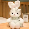 Plush Rabbit Toy Realistisch Bunny knuffel Animal Toy Kids Birthday Cadeau Cartoon Leuk pluche konijnpop Childrens Birthday Cadeau 240407