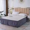 Emballage de couleur unie autour de la jupe de lit à volants avec un fort tissu résistant à la fonte élastique 15 pouces de haut 240415