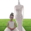 Cute White Lace Little Kids Flower Girl Dresses Princess Jewel Neck Tulle Applique Floral Floral Wears Communione Pagea8728882