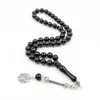 Tasbih Schwarzfarbe Harz Ramadan Geschenk Muslimer Männer Armband Rosenperlen Arabischer Schmuck Misbaha 240412