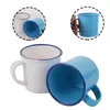 Verres à vin 2 pcs tasse de café tasse de voyage de voyage de boisson Camping pour la mélamine de couleur unie avec une boisson rétro poignée