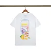 여름 모로코 스타일 테니스 인쇄 인쇄 티셔츠 남성과 여성 거리 거리 캐주얼 짧은 슬리브 티셔츠 240415