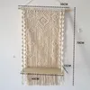 Tapisserier växthylla vägg hängande tapestry macrame konst handgjorda färgade spetstyg bohemia tofass boho hem dekoration gåva