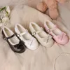 Dress Shoes 2024 Spring Winter Women Pumps Plus Size 22-28cm Lace Bow Buckle Lolita Cute Mary Jane Warm Thick Heel