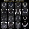 الفضة الصلبة الثقيلة 20 ملم 4ROWS GRA MOISSANITE Diamond Cupan Cain