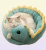 Cat Beds furniture Pet Bed Dinosaur Round Small Dog For s Beautiful Puppy Mat Soft Sofa Nest Warm kitten Sleep s Products L2208263553185