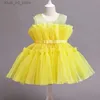 Girl's Dresses Baby Girl Dress 0-5Y Sleeveless Mesh Princess Dress Tutu Newborn Dress Girl Wedding Party Dress Baby Girl 1st Birthday Dress T240415