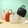 Cosmetic Bags Zipper PU Leather Bag Handbag Letter Small Square Toiletries Organizer Korean Style Travel Wash Female/Girls