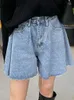 Syiwidii Jean Shorts Women Summer Summer High Wisting Log de pierna ancha Jeans cortos Vintage Estilo coreano Y2K Denim 240415