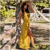 Tute da donna Rompers Femme Beach in stile sciolto di colore solido senza spalline Donne Oversize Women Holiday Y Vaccazioni da gioco Drop Deli Dhrji