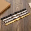 Titanium Steel Mens Bracelet Fashion Bijoux Nom Band Watch Letable Watch Band et femmes Bijoux incurvés en acier inoxydable