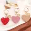 2024 New Love keychain keychain fashion Rhinester Heart Car key Ring Word Circle Brge Beg