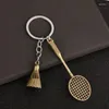 Keychains 100st/Lot 2024 Metal Badminton Keyholders Creative Zinc Alloy Racket Key Chains