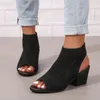 Chaussures habillées Summer Sandales à talons épais femmes de la femme Bouche de poisson ouverte de poisson Sandalias de Mujer Verano 2024