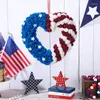 Decorative Flowers 4th Of July Wreaths For Front Door Red White And Blue Patriotic Americana Wreath Memorial Day Festival