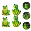 Bahçe Dekorasyonları 4 PCS Mikro Peyzaj Kurbağa Süsleri Bonsai Heykelleri Kek Reçine El Sanatları