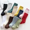 3Pairs Boys And Girls Cotton Socks Casual Ribbed Knee High Baby Long Tube Socks Bootes Socks Children Leg Warmers Infant Socken 240409