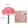 Flores decorativas 5pcs/bando artificial falso falso consiste nos arranjos de mesa de rosas buquês suprimentos de casamento por atacado