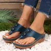 Slippers vrouwen wiggen sandalen zomer vrouw platform flip flops vrouwelijke sandalia's 2024 elegante bloem