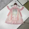 Luxury Girls Partydress Hanfu Design baby kjol Storlek 110-160 cm barn designer kläder is silk bomull tyg prinsessan klänning 24 april