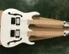 Guitar Factory Custom 6+6 Strings White Double Neck Electric Guitar Black Hardware, Semi Hollow Body, bieden op maat gemaakte service