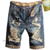 2024 men's shorts, jeans, designer ripped skinny jeans, casual nightclub blue, summer italian style jeans